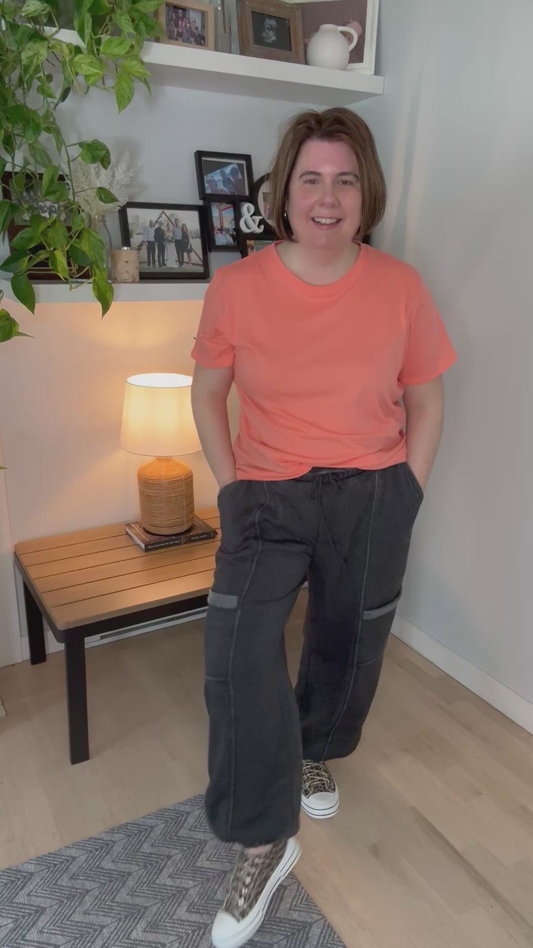 Colter Cotton Boyfriend Tee- CORAL