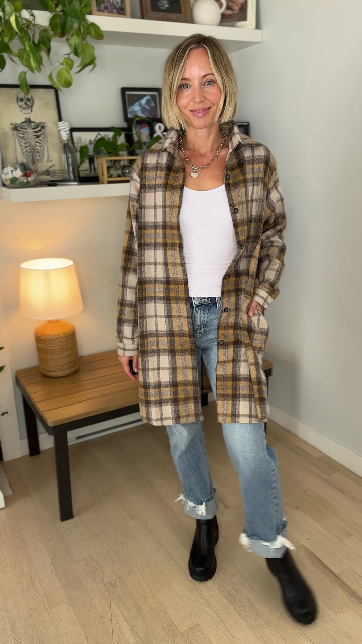 Renfrew Plaid Shacket- MOCHA