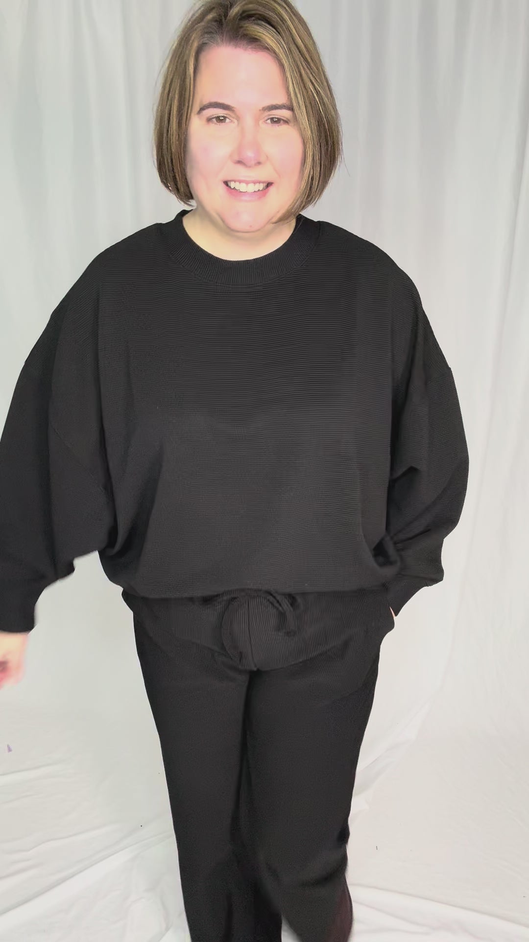 Cider Run Ribbed Set- BLACK
