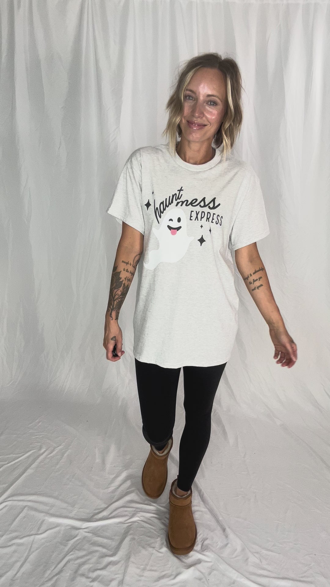 Haunt Mess Express Graphic Tee- ASH