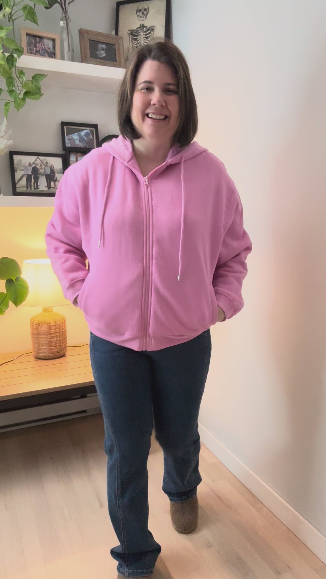 Baillie Premium Cloud Fleece Zip Hoodie- PINK-FINAL SALE