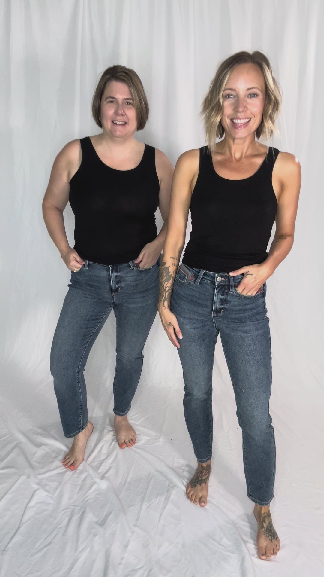 JUDY BLUE Hardy Plaid Patch Slim Straight Leg Jean