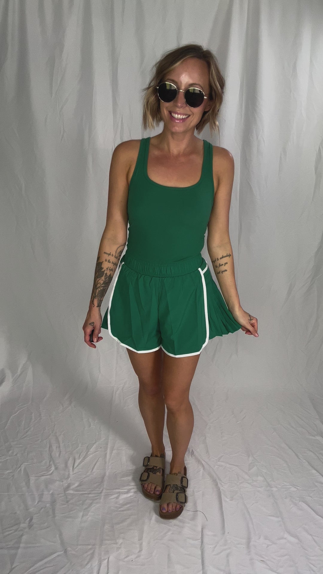 Only The Best Butter Blend Romper- GREEN/WHITE-FINAL SALE
