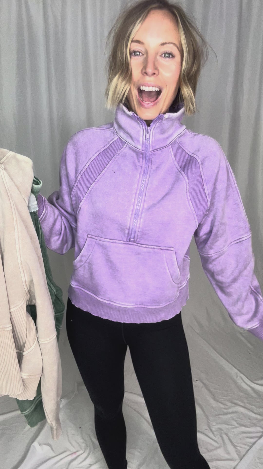 Cozy Hour Mock Neck 1/2 Zip- ASH MOCHA