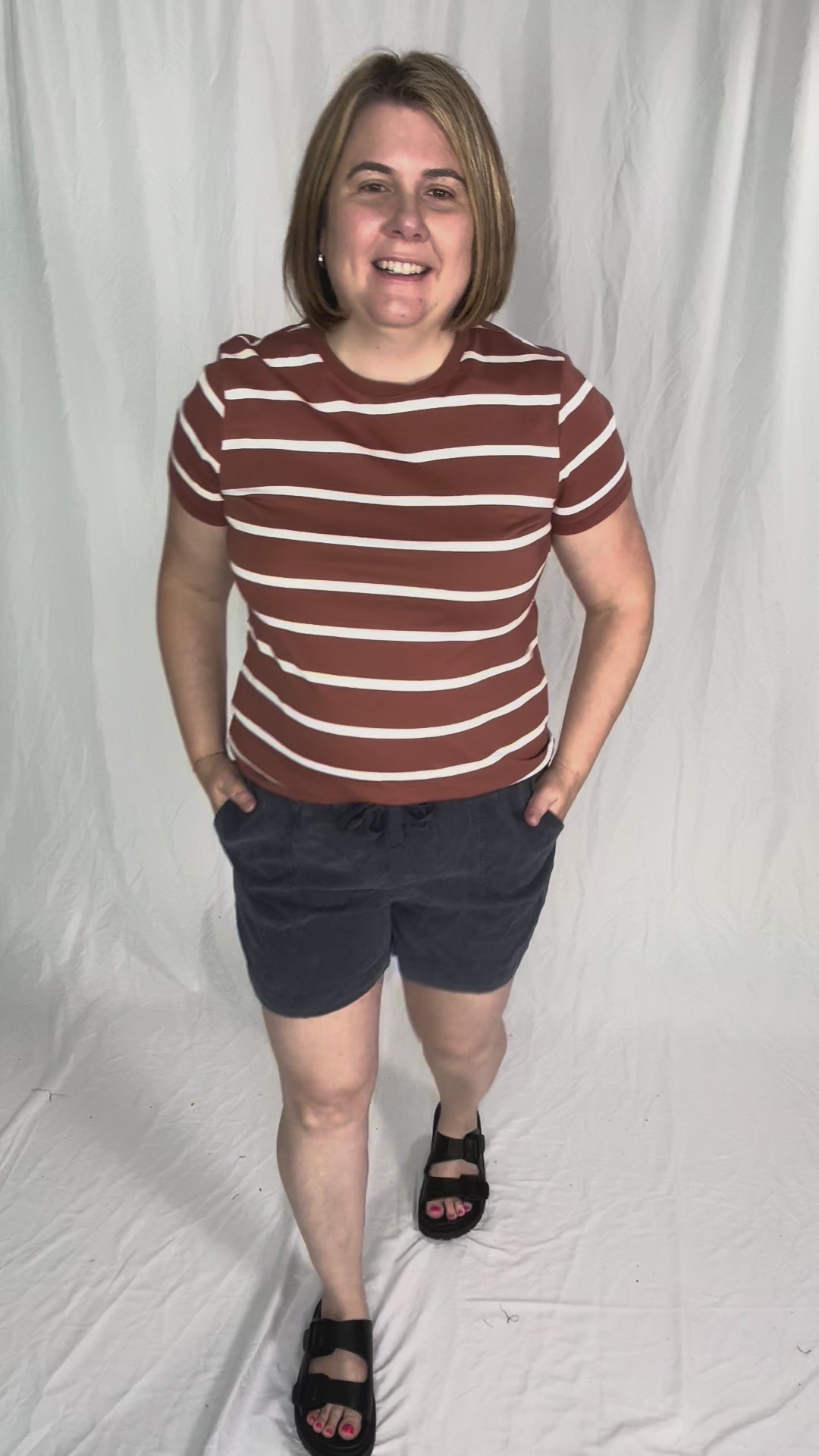 THREAD & SUPPLY Asher Tee- BROWN WHITE