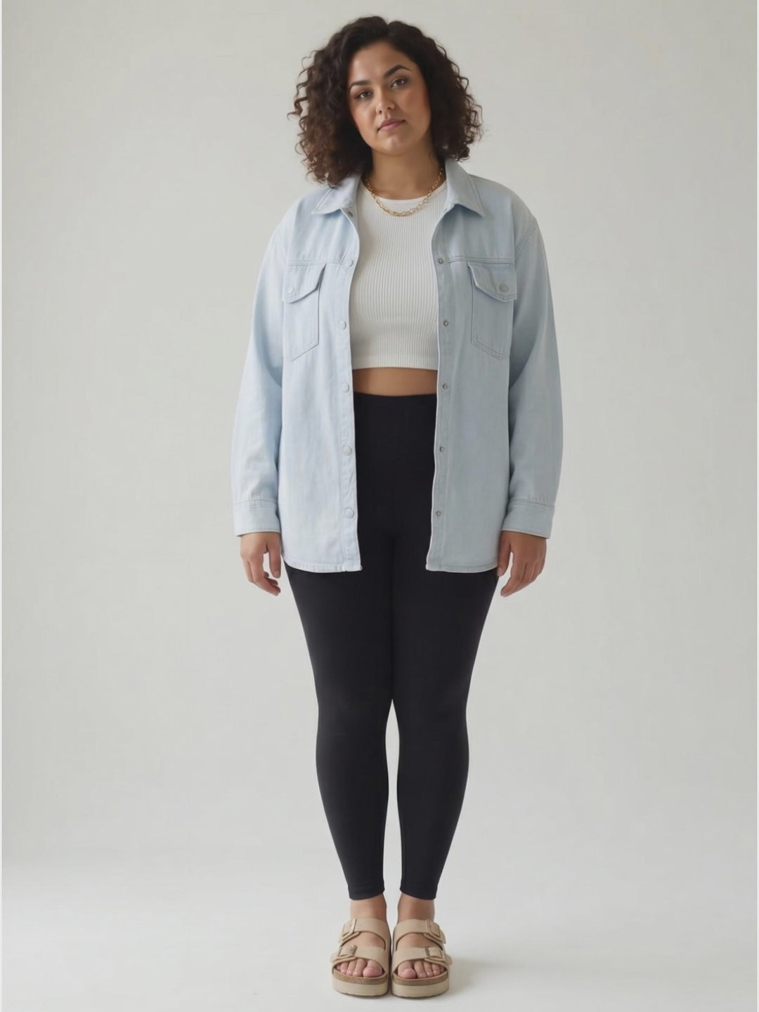 MONO B Valerie Snap on Shacket- HALOGEN BLUE