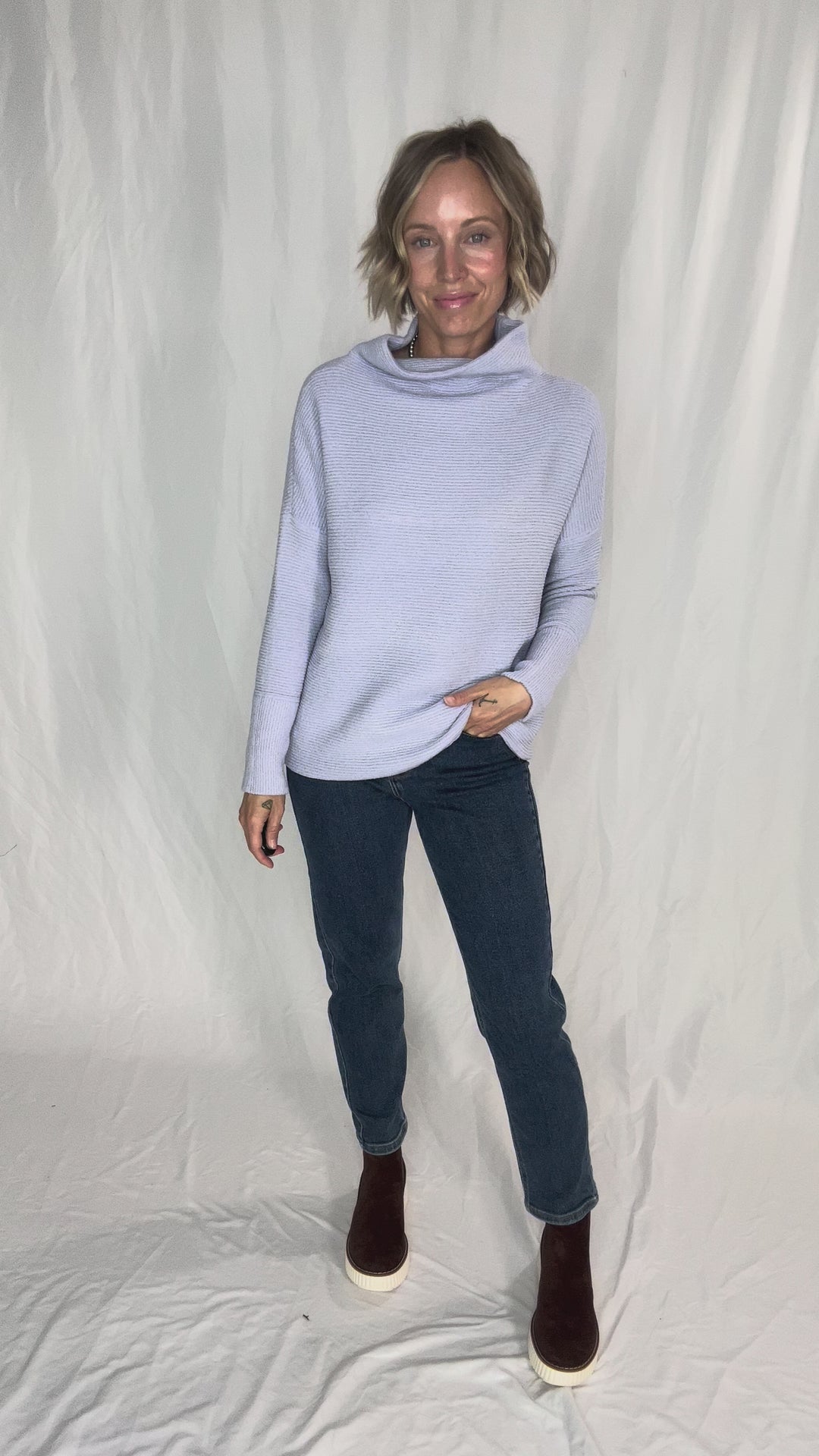 RD STYLE Nancy Ottoman Tunic- LAVENDER BLUE