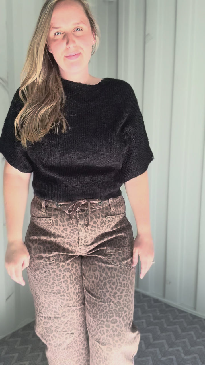 Brisol Dolman Knit Sweater- BLACK