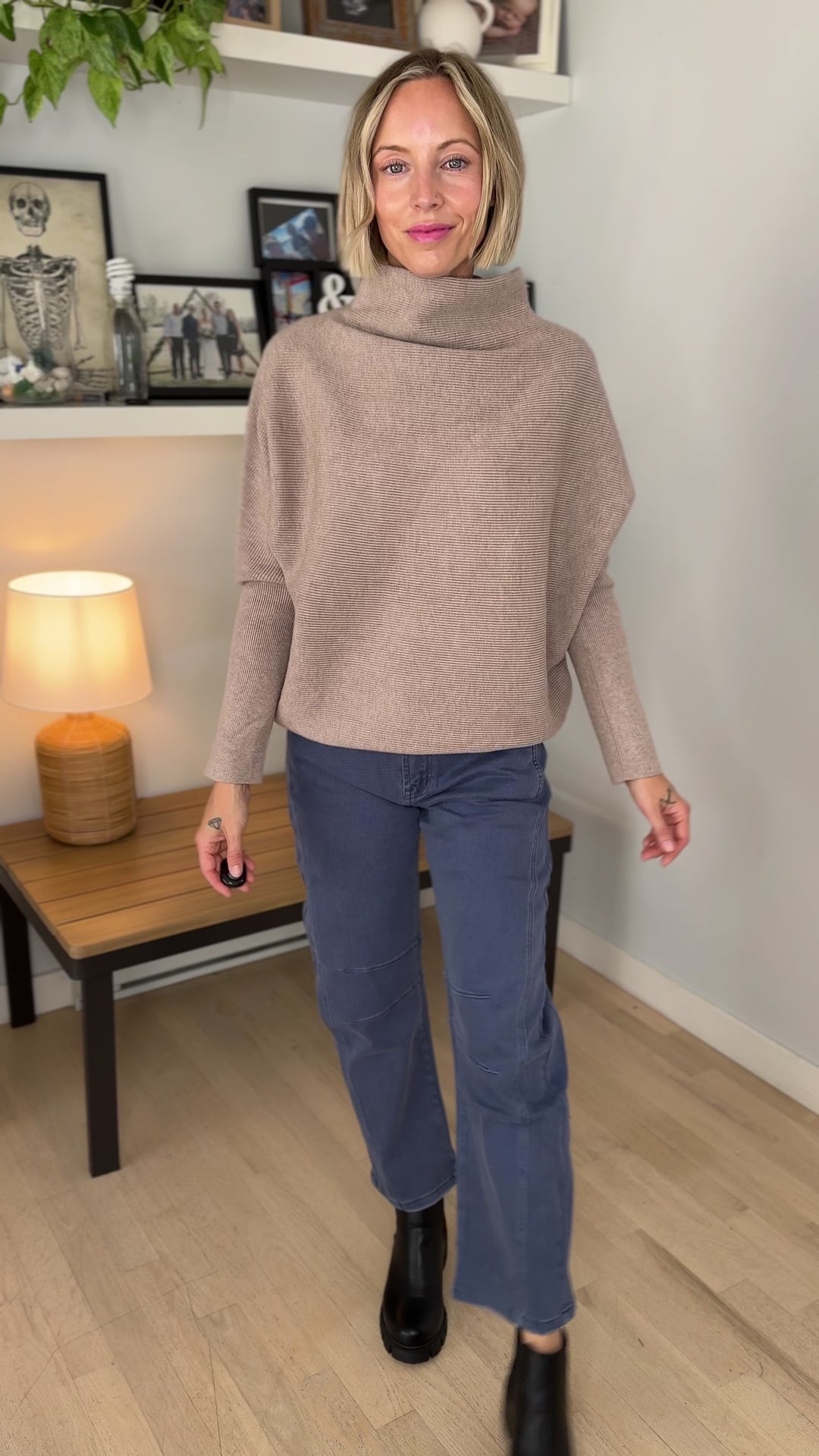 Wild Pines Dolman Sweater- HEATHER MOCHA