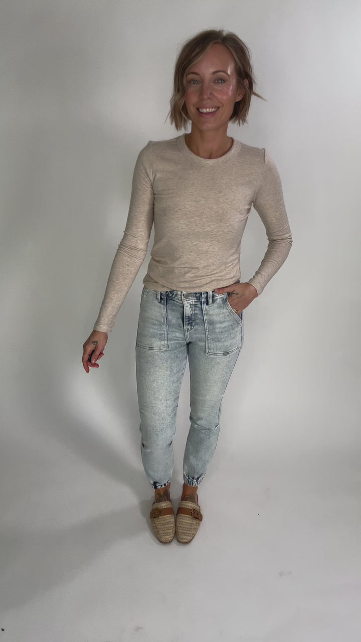 Samantha Round Neck Long Sleeve- OATMEAL
