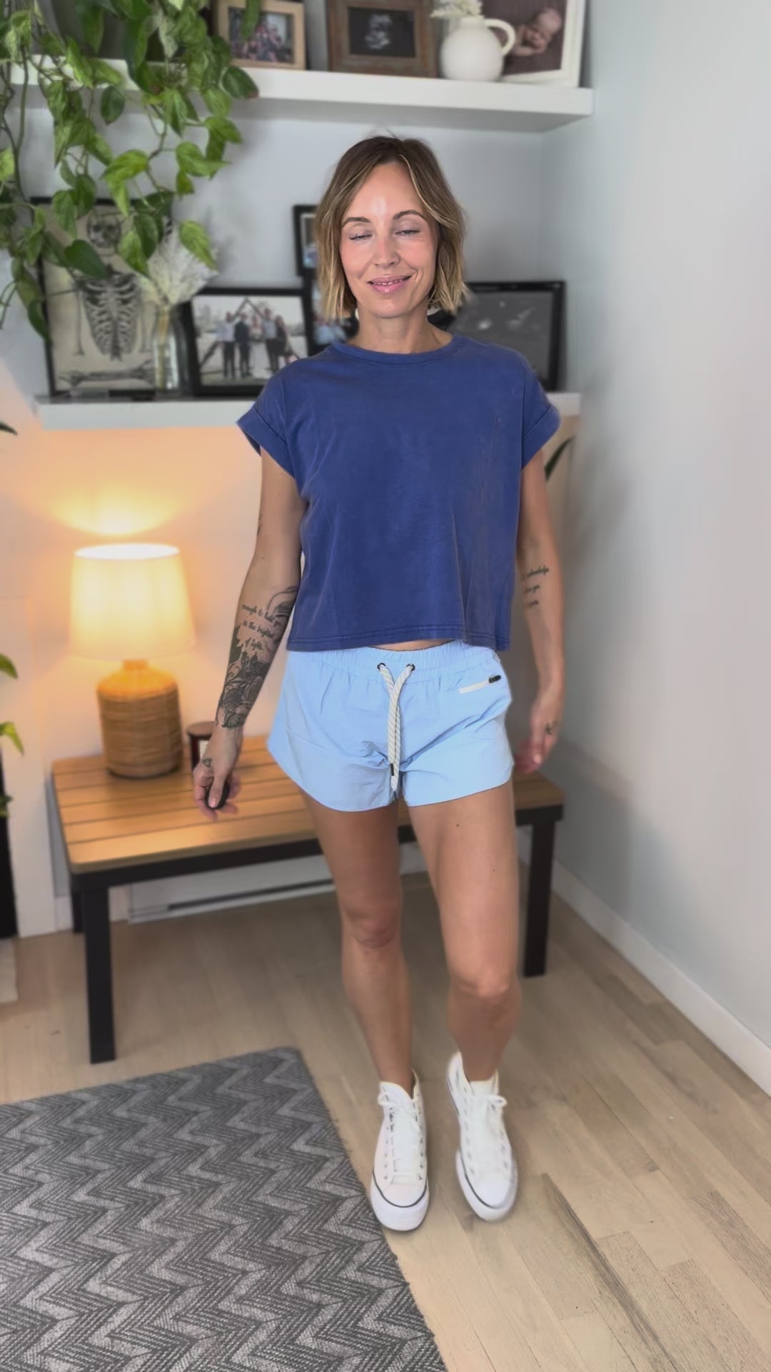 Macie Lined Active Shorts- LIGHT BLUE