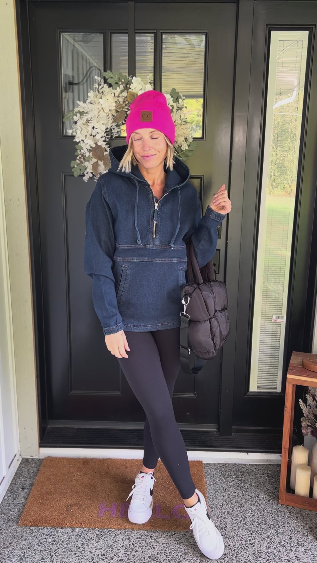 Bex Denim Hoodie Jacket- DARK WASH