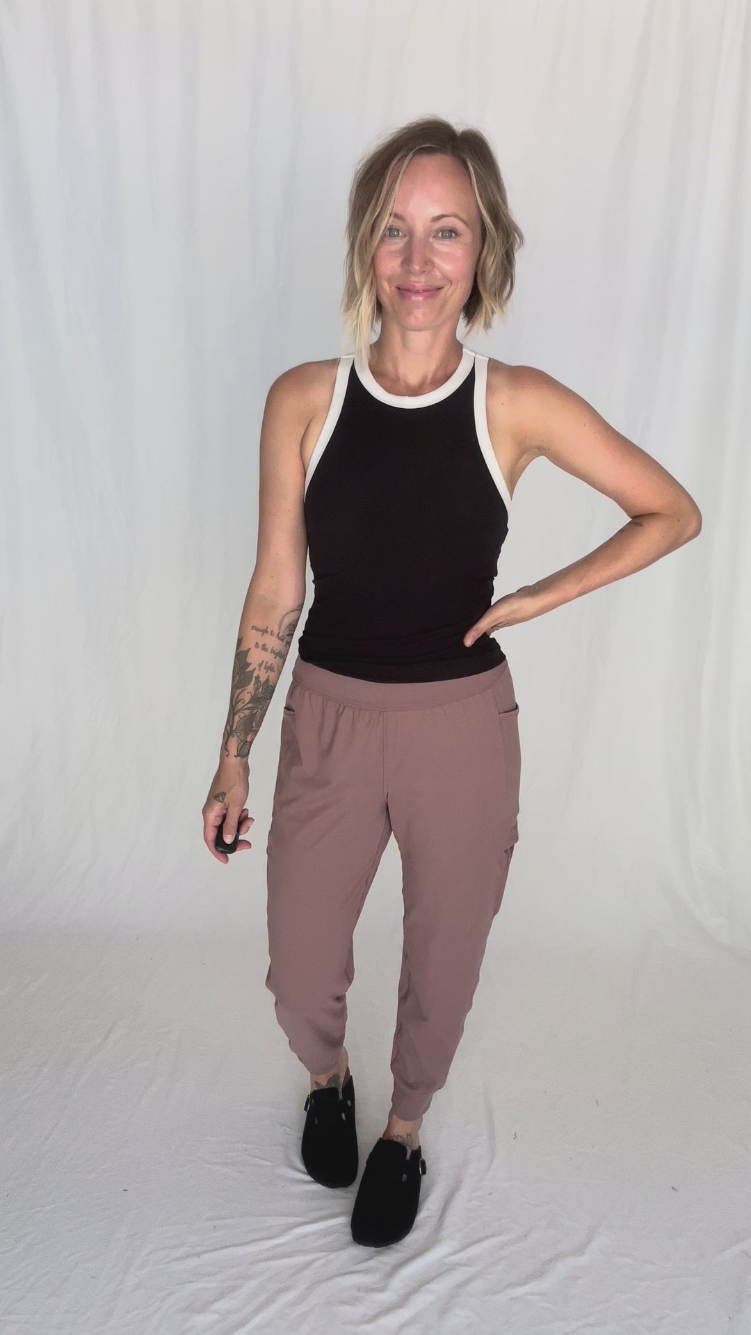 Elle Butter Colour Contrast Butter Tank- BLACK/WHITE