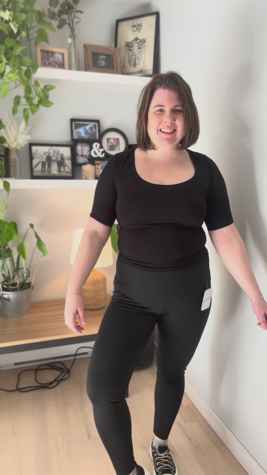 Natalia 1/2 Sleeve Jersey Knit Top- BLACK-FINAL SALE *L*