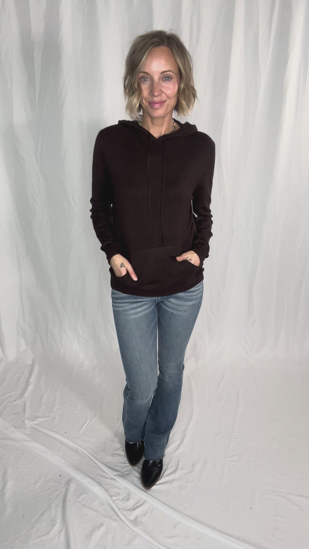 Spruceton Hooded Sweater- BROWN