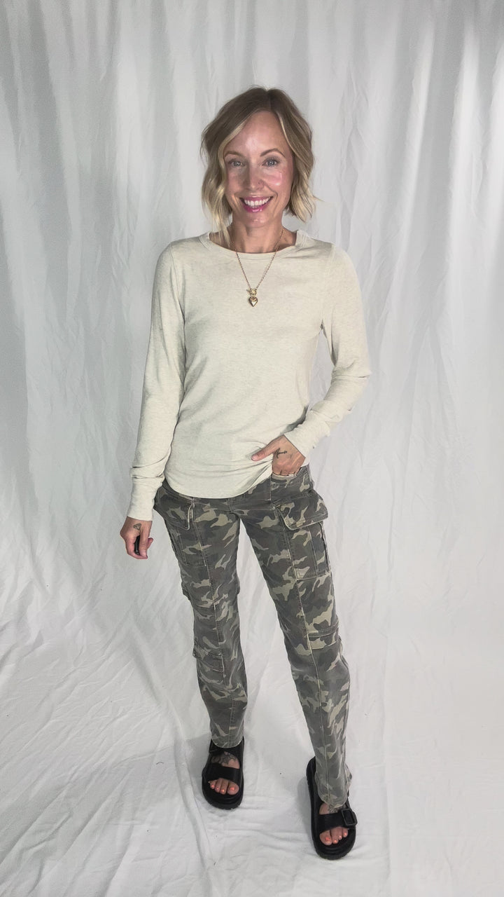 THREAD & SUPPLY Stacy Long Sleeve- SAND HTHR