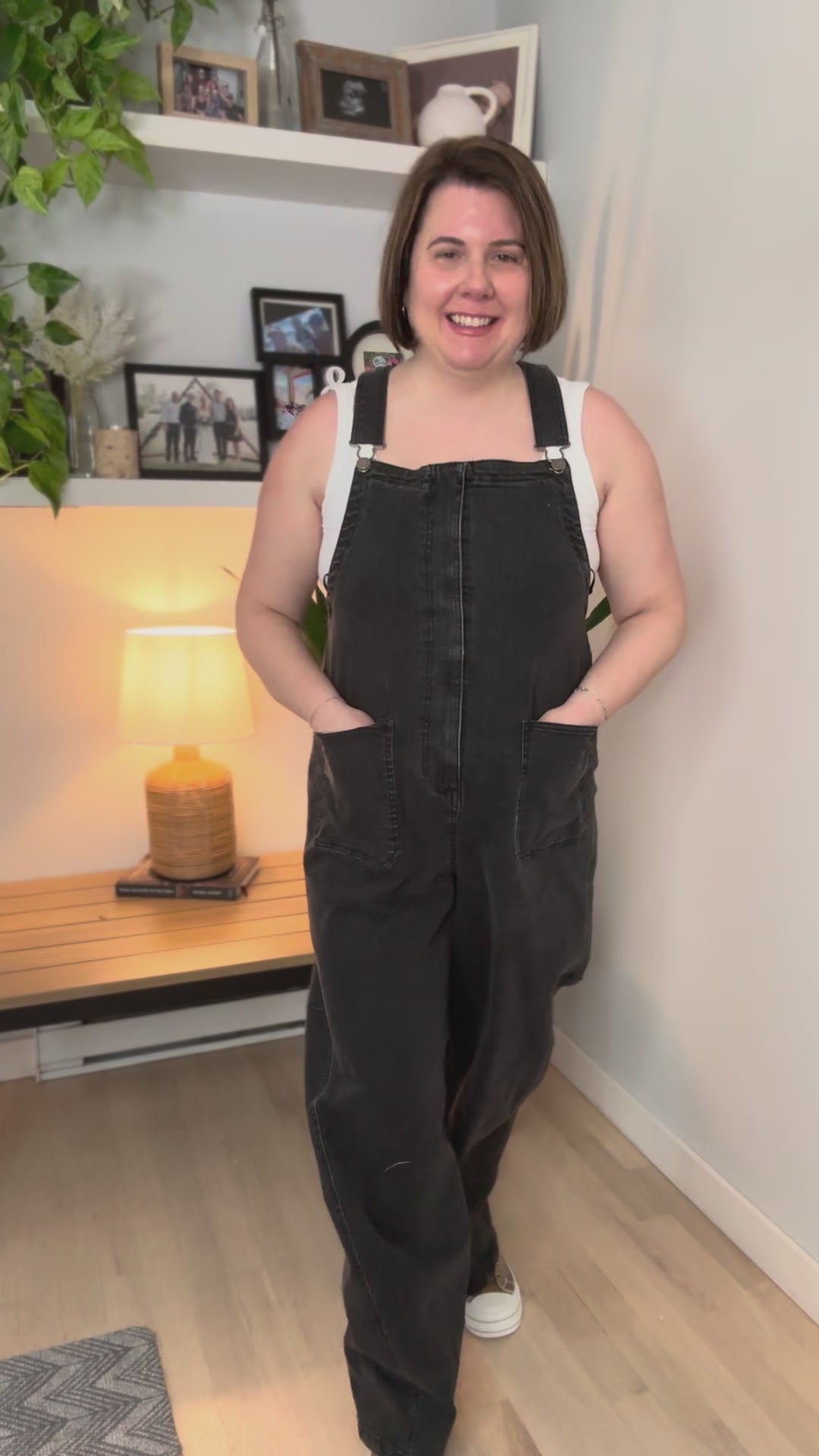 Shiloh Denim Washed Overalls- BLACK DENIM