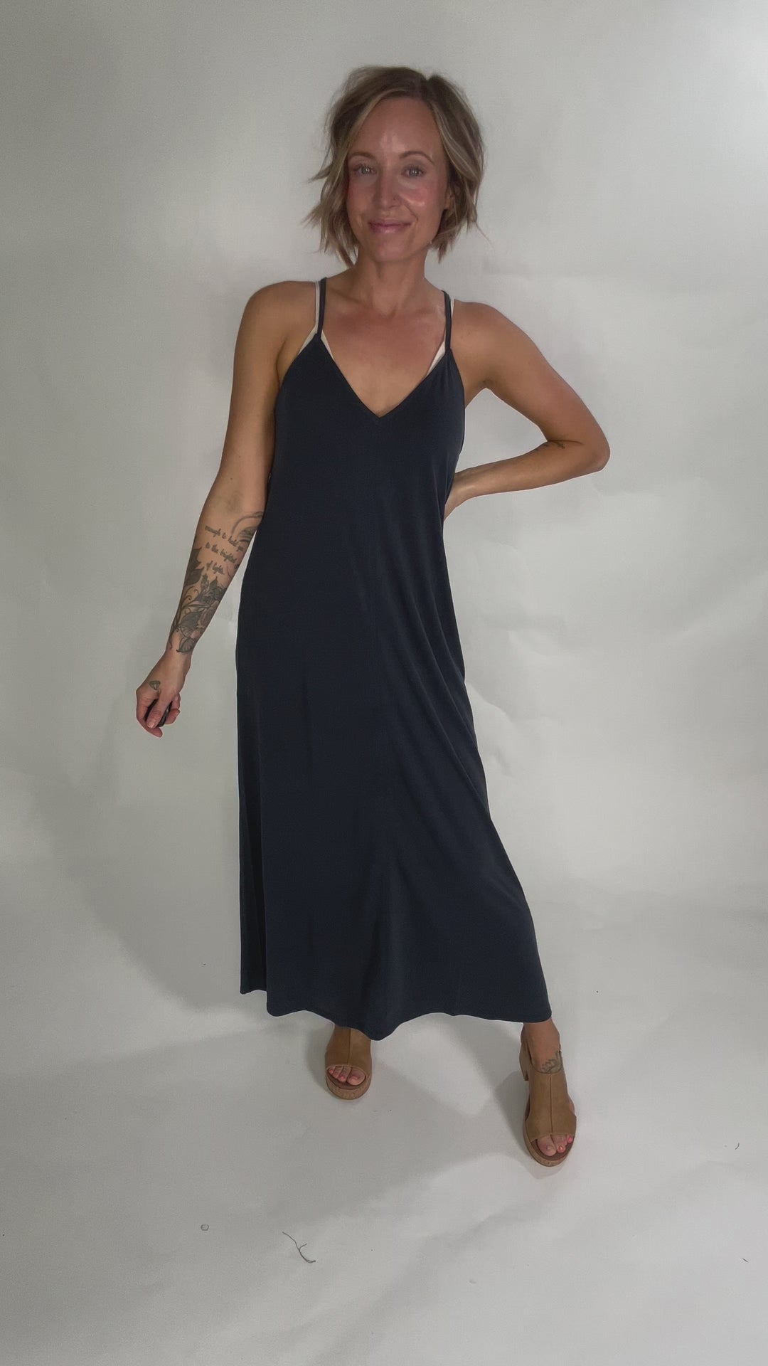 Alba Modal V-Neck Maxi- CHARCOAL-FINAL SALE
