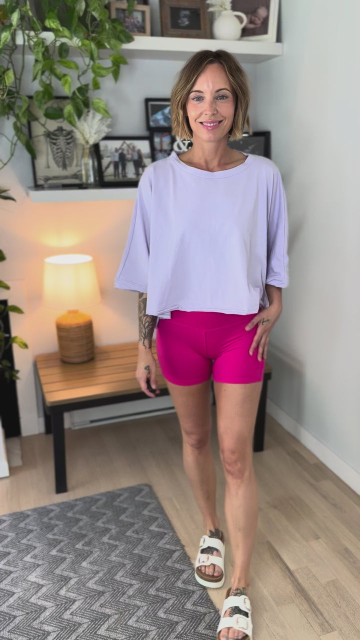 Joclyn Basic Biker Shorts- HOT PINK