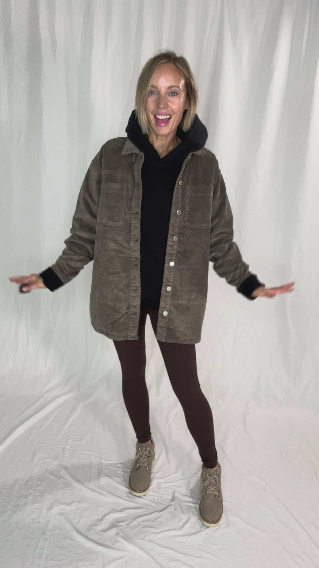 Noisy May Alva Corduroy Shacket- MOREL