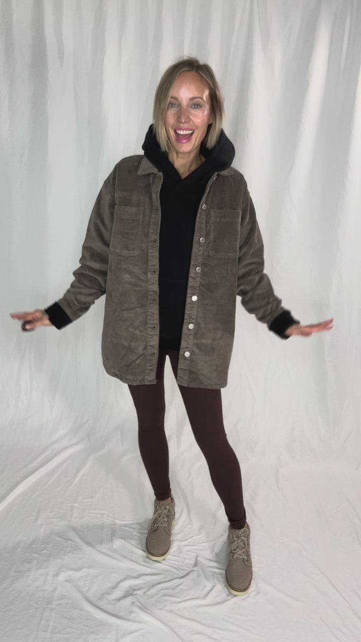 Noisy May Alva Corduroy Shacket- MOREL