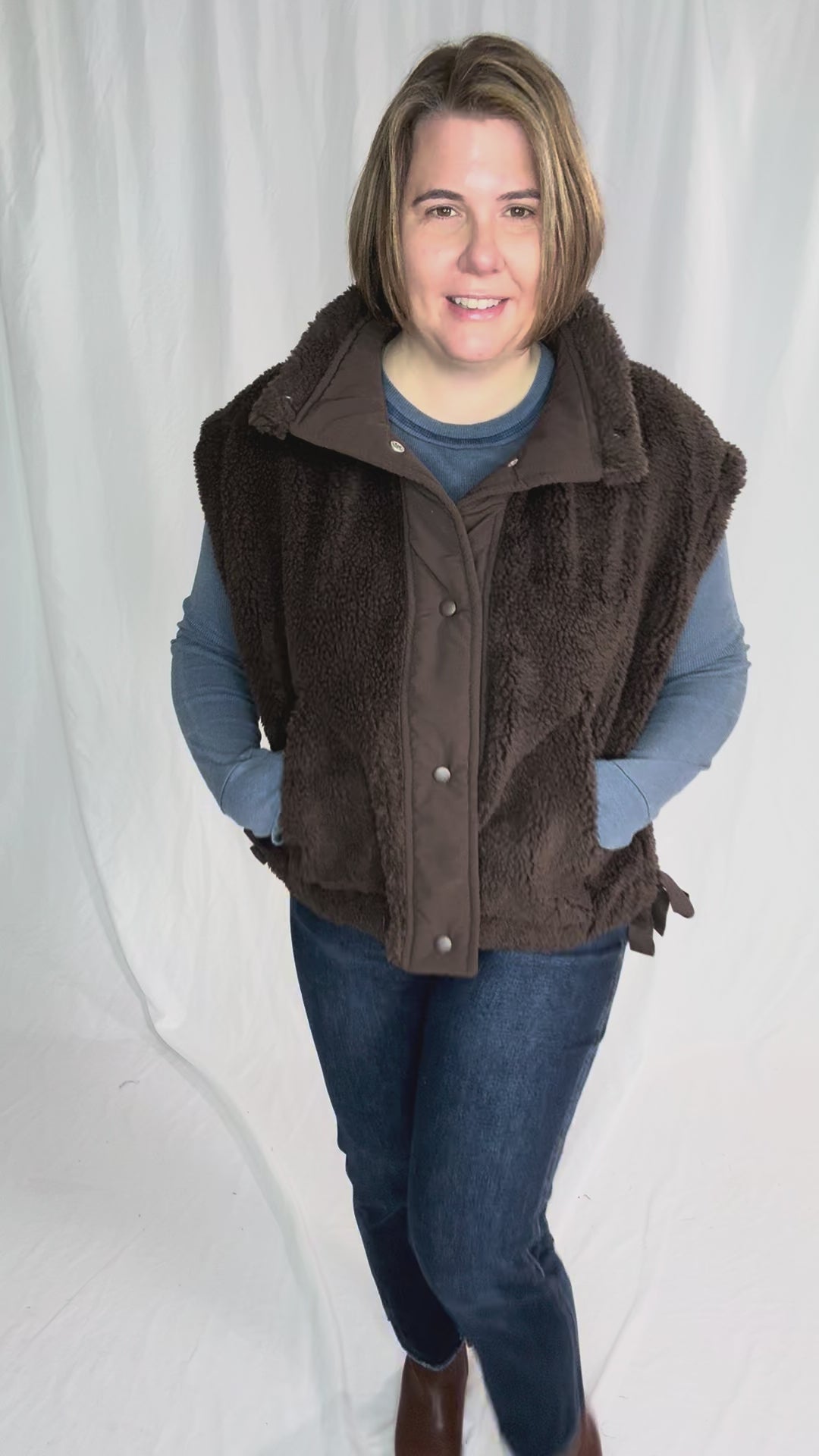 Toasty Sherpa Vest- BROWN