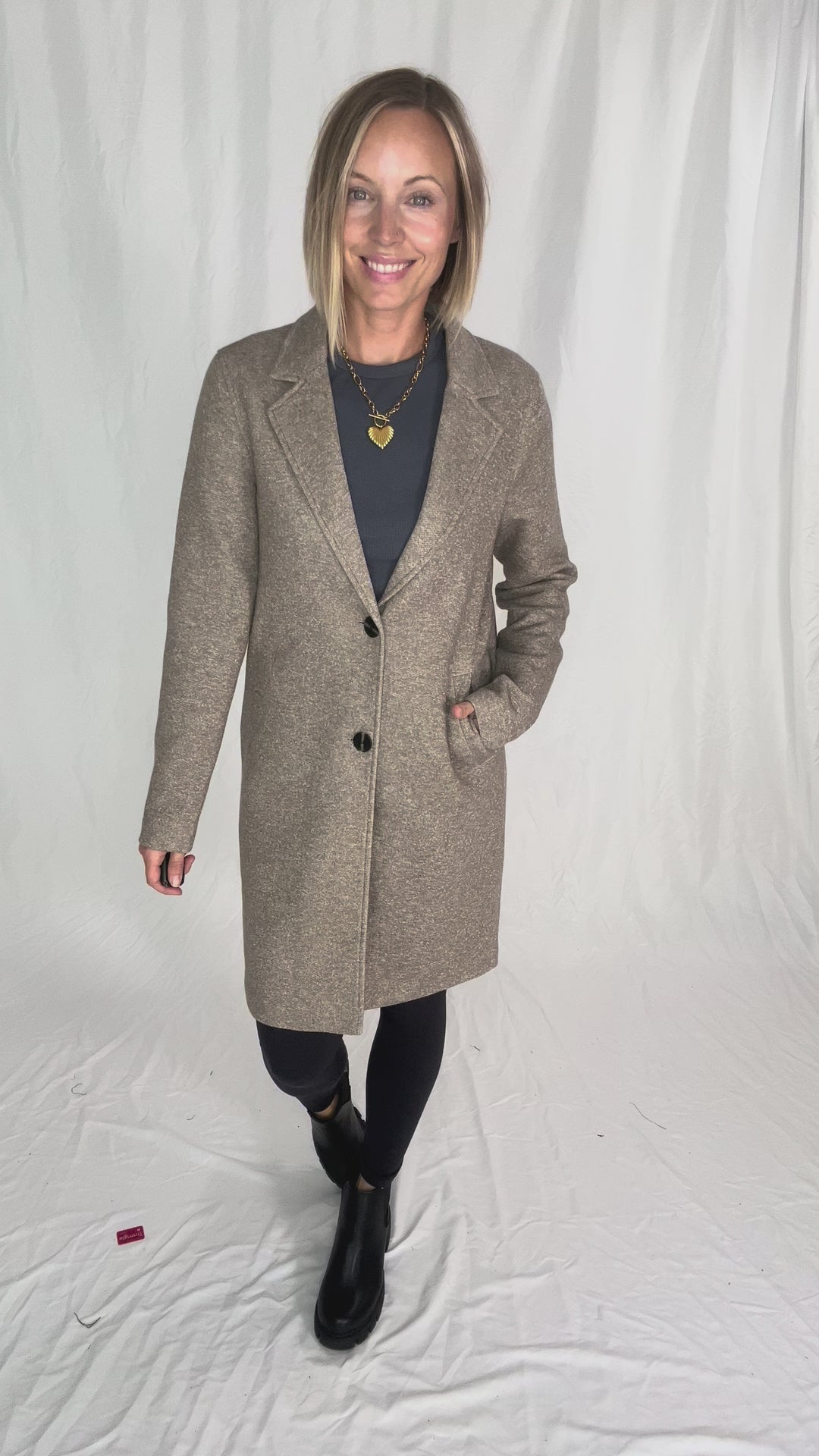 ONLY Carrie Long Coat- WALNUT MELANGE