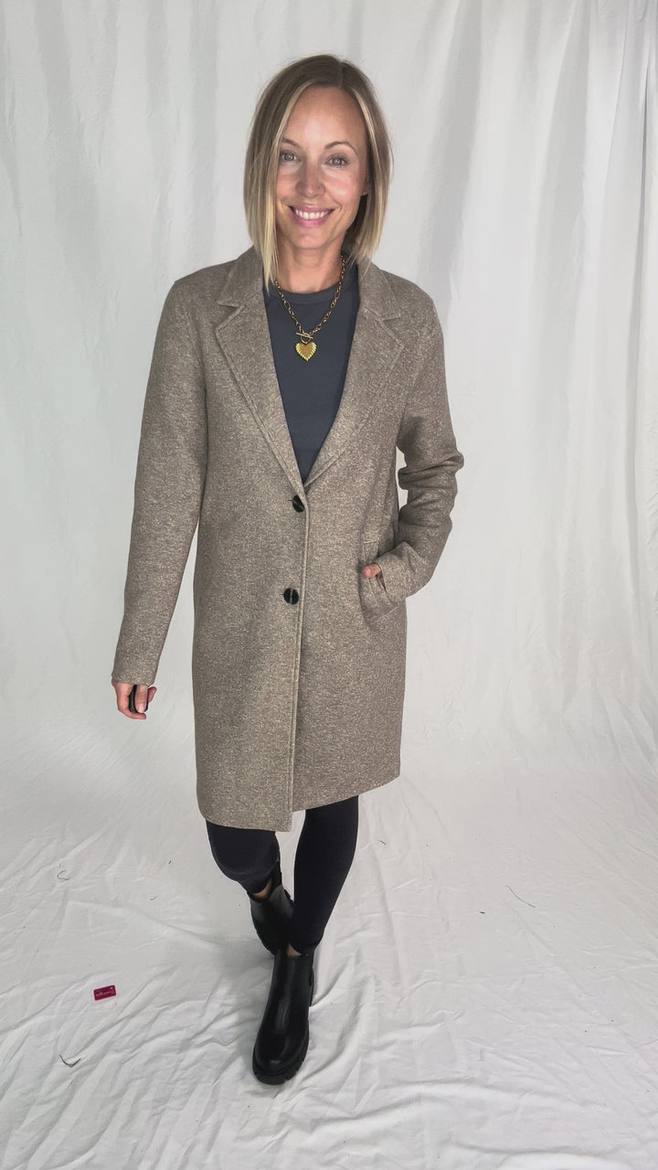 ONLY Carrie Long Coat- WALNUT MELANGE