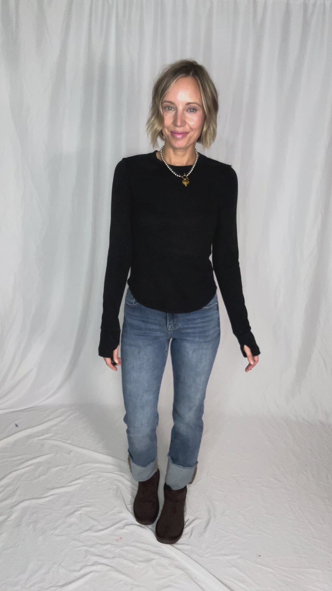 Tova Ribbed Long Sleeve- BLACK