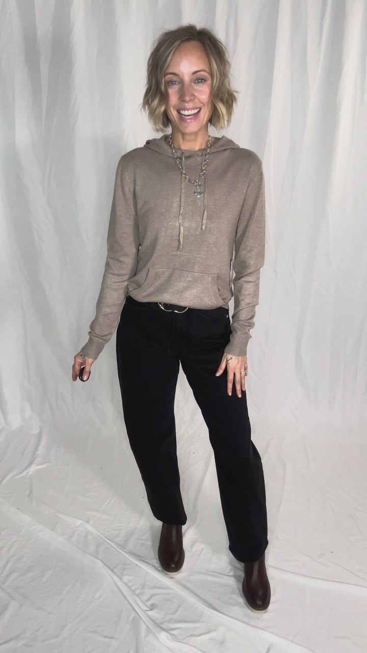 Spruceton Hooded Sweater- CAMEL