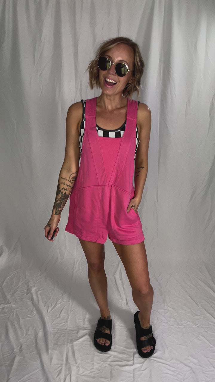 Beach Please Romper- PINK-FINAL SALE