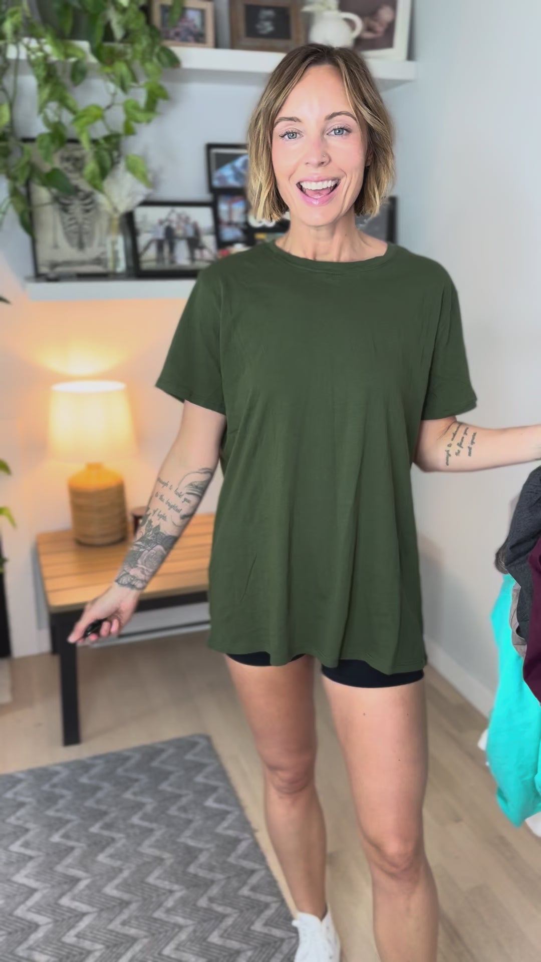 Natie Cotton Boyfriend Tee- BROWN