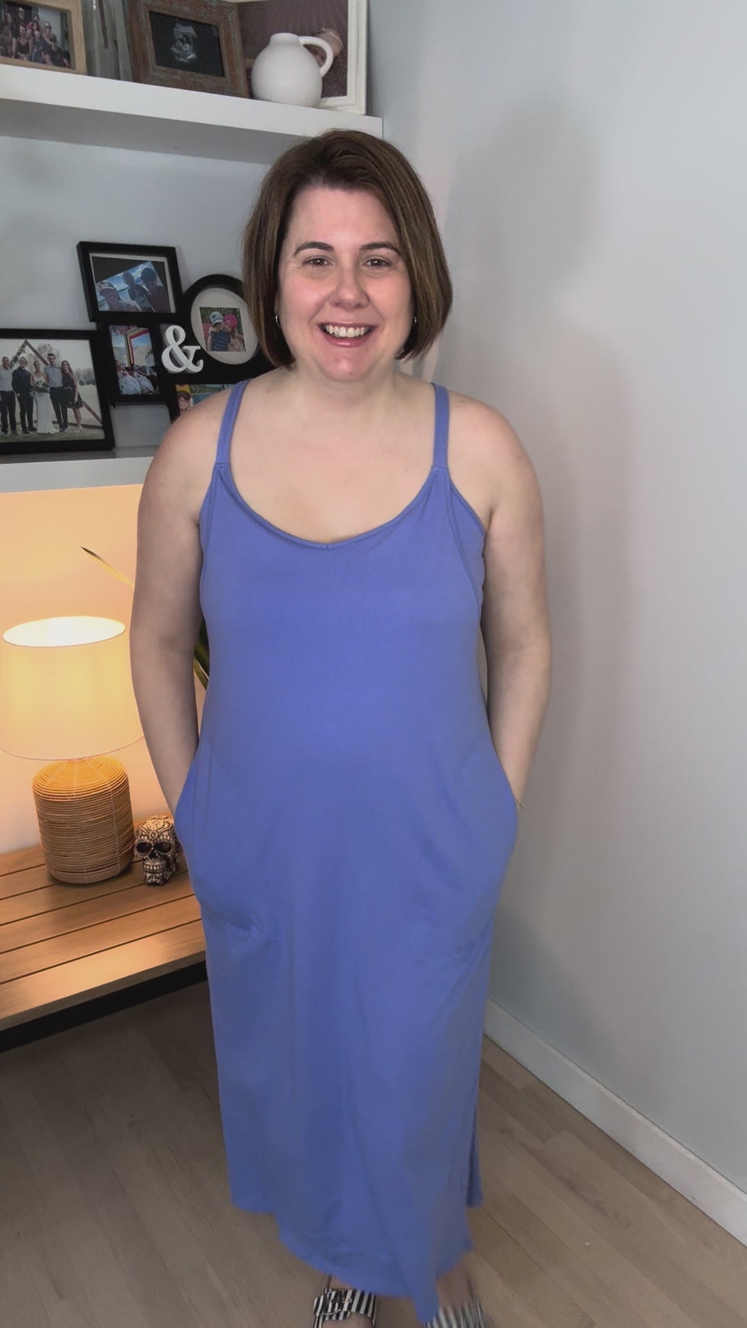 Simple Life Cotton Midi Dress- PERIWINKLE BLUE-FINAL SALE