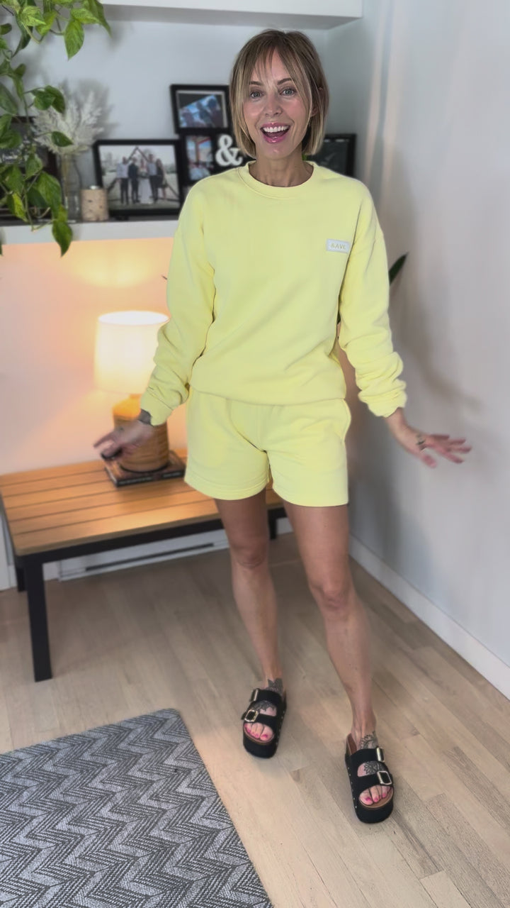 AMPERSAND AVE Comfort Zone Shorts- YELLOW