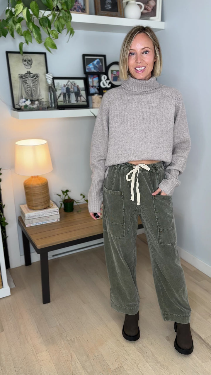 Auburn Corduroy Cargo Pant- OLIVE