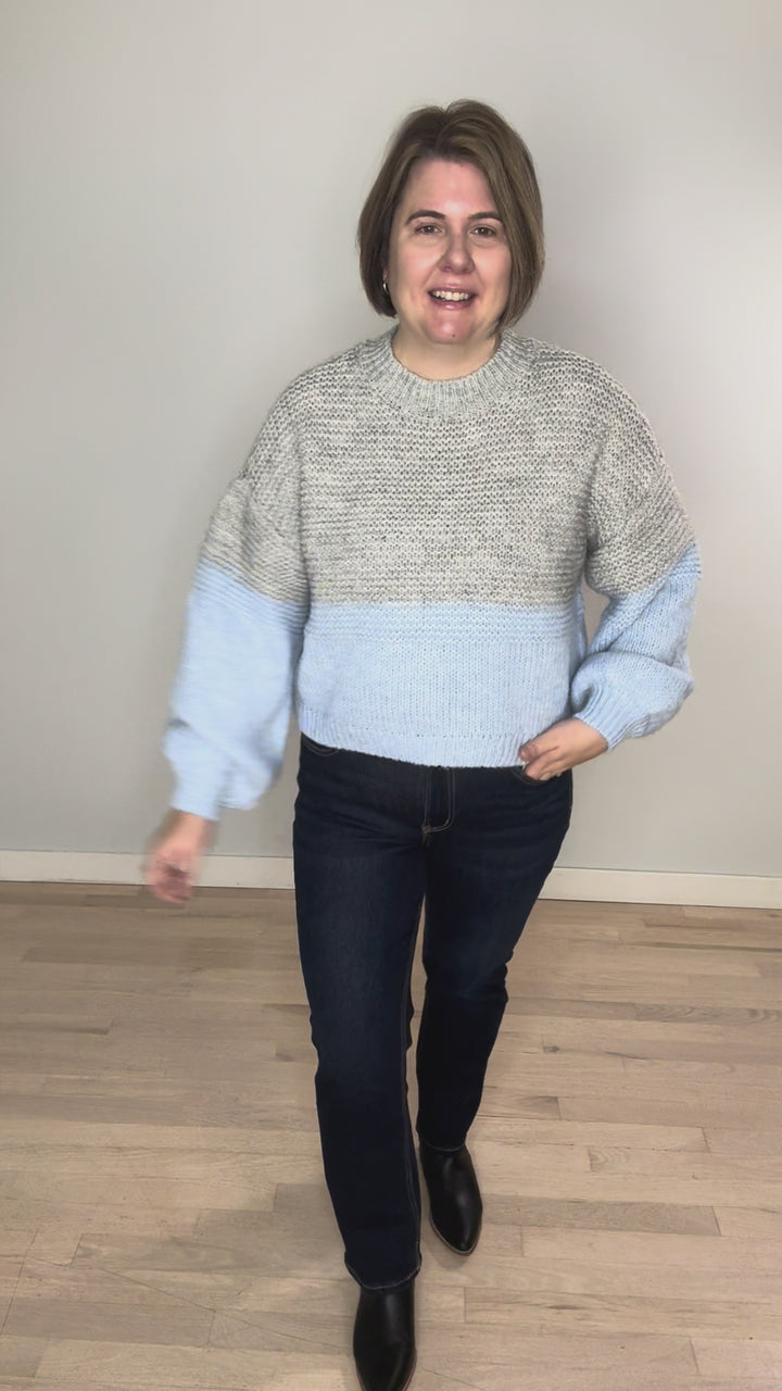 NOISY MAY Ophelia High Neck Sweater- CASHMERE BLUE