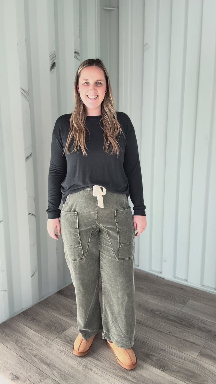 Auburn Corduroy Cargo Pant- OLIVE