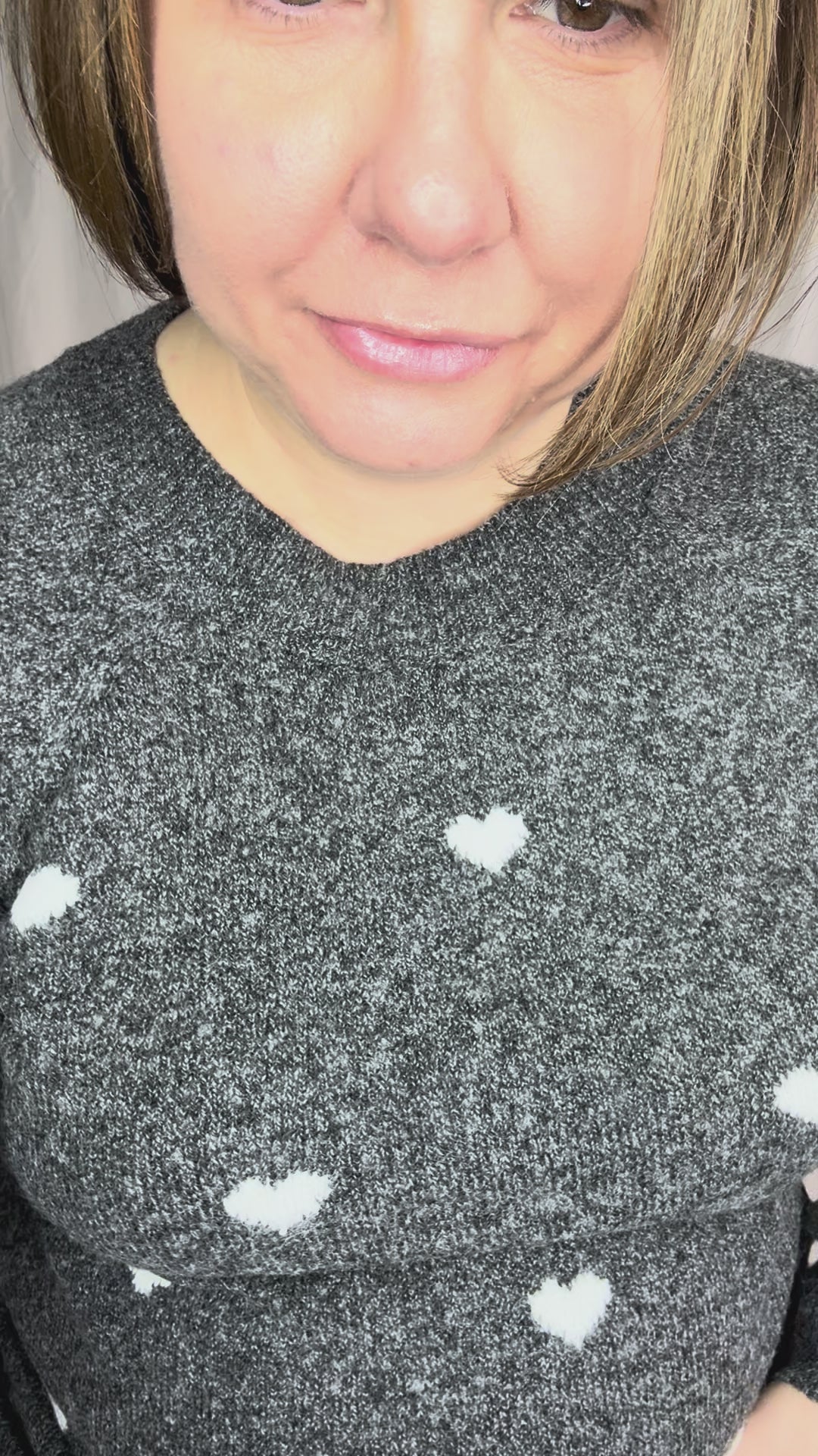 VERO MODA Doffy Hearts Sweater- DARK GREY