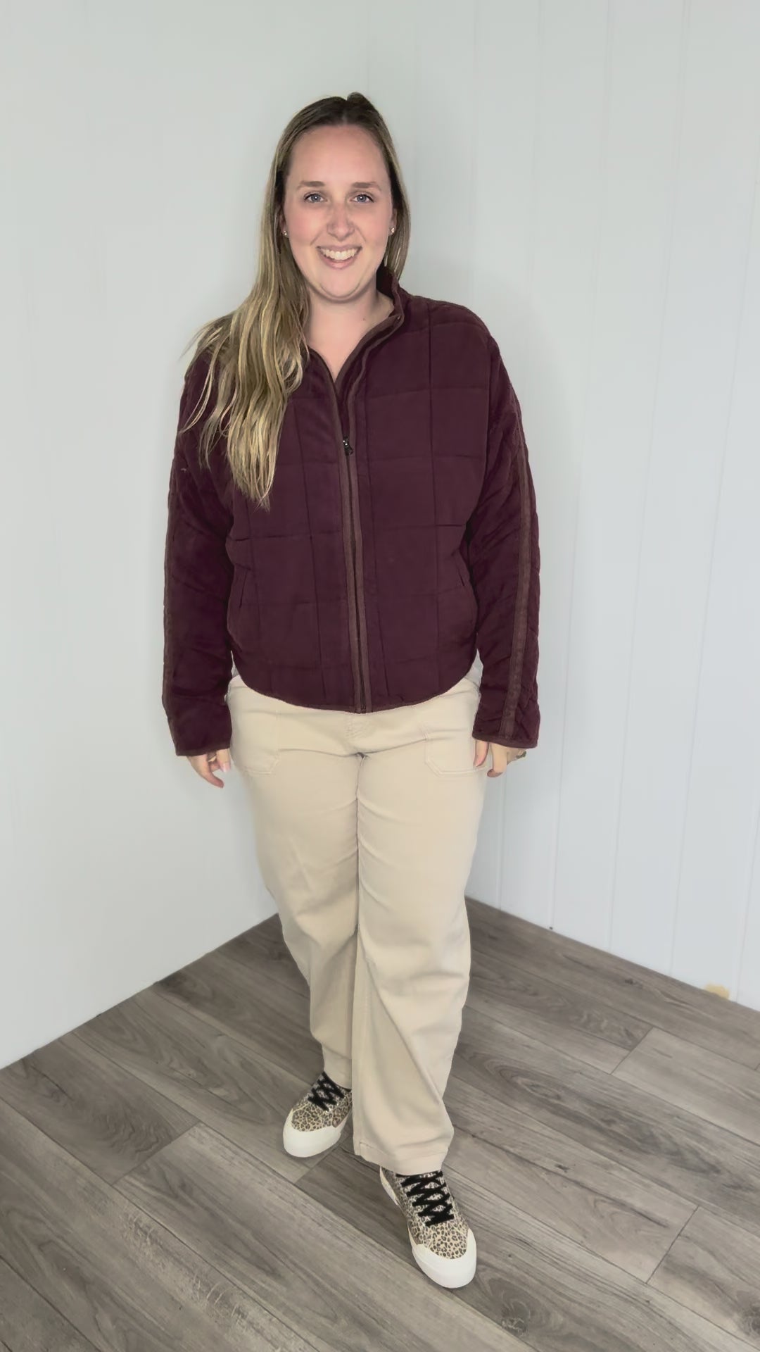 Catherine Soft Quilted Jacket- BURGUNDY BROWN