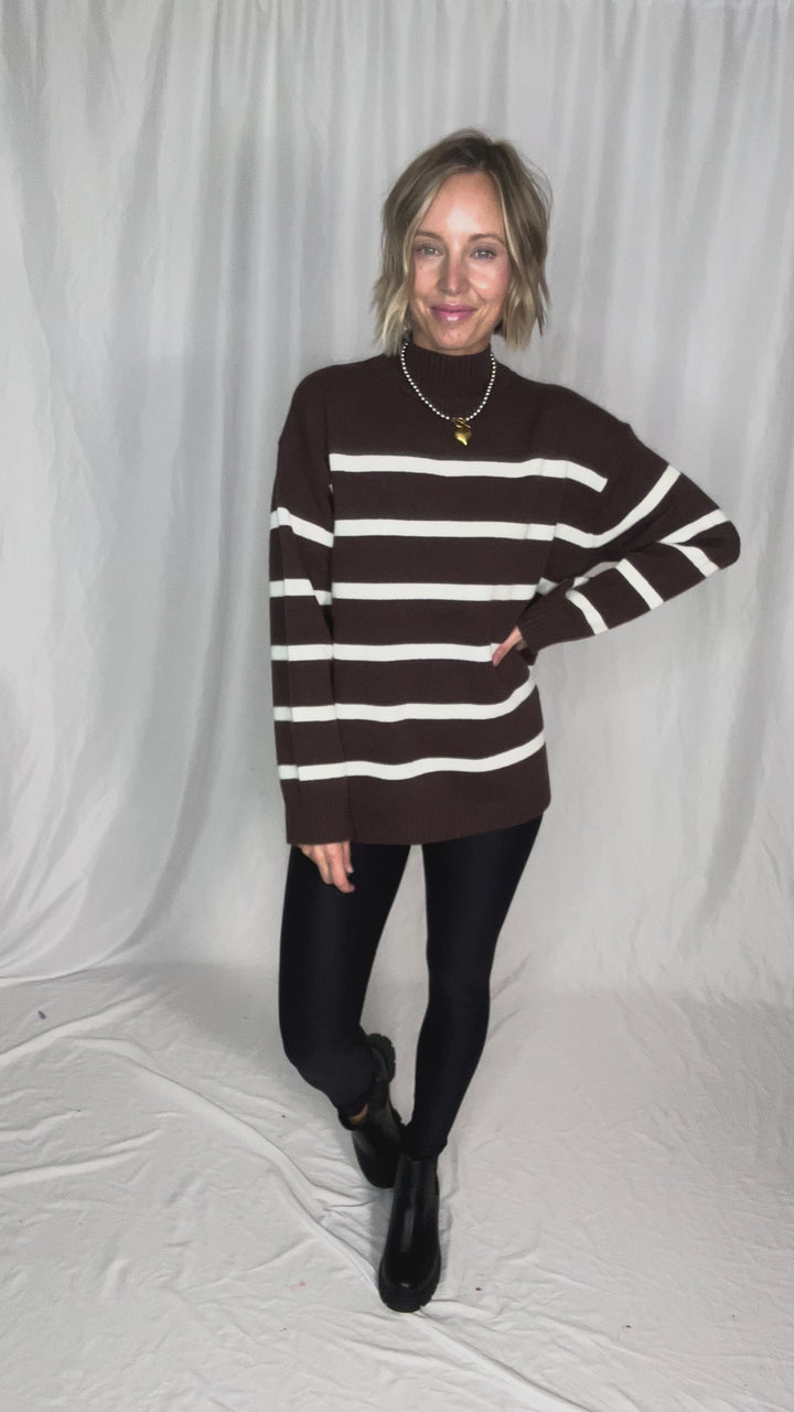 Selene Knit Sweater- CHESTNUT