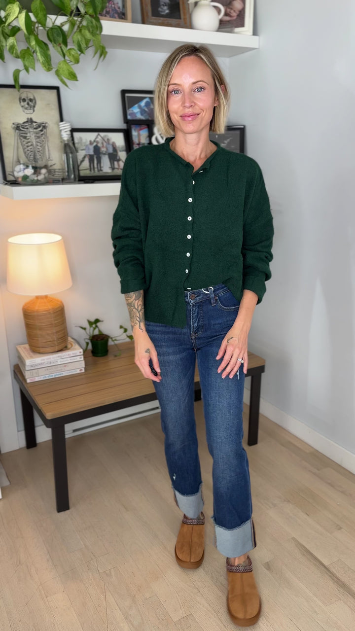 Piper Cardigan- FOREST GREEN