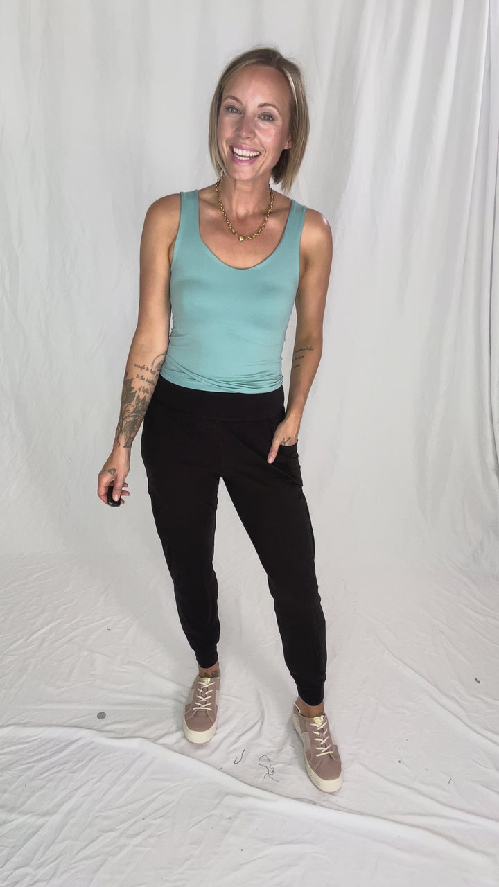 Justina Seamless Tank Top- DUSTY TEAL