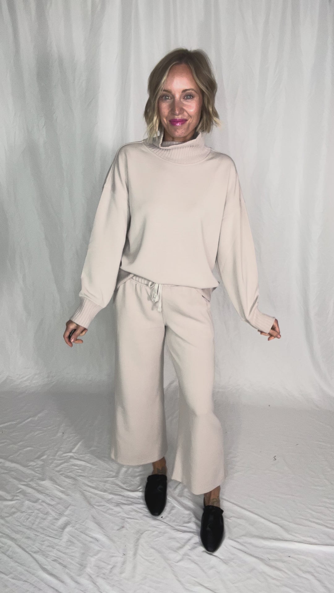 Brea Modal Mock Neck Pullover- MOCHA CREAM