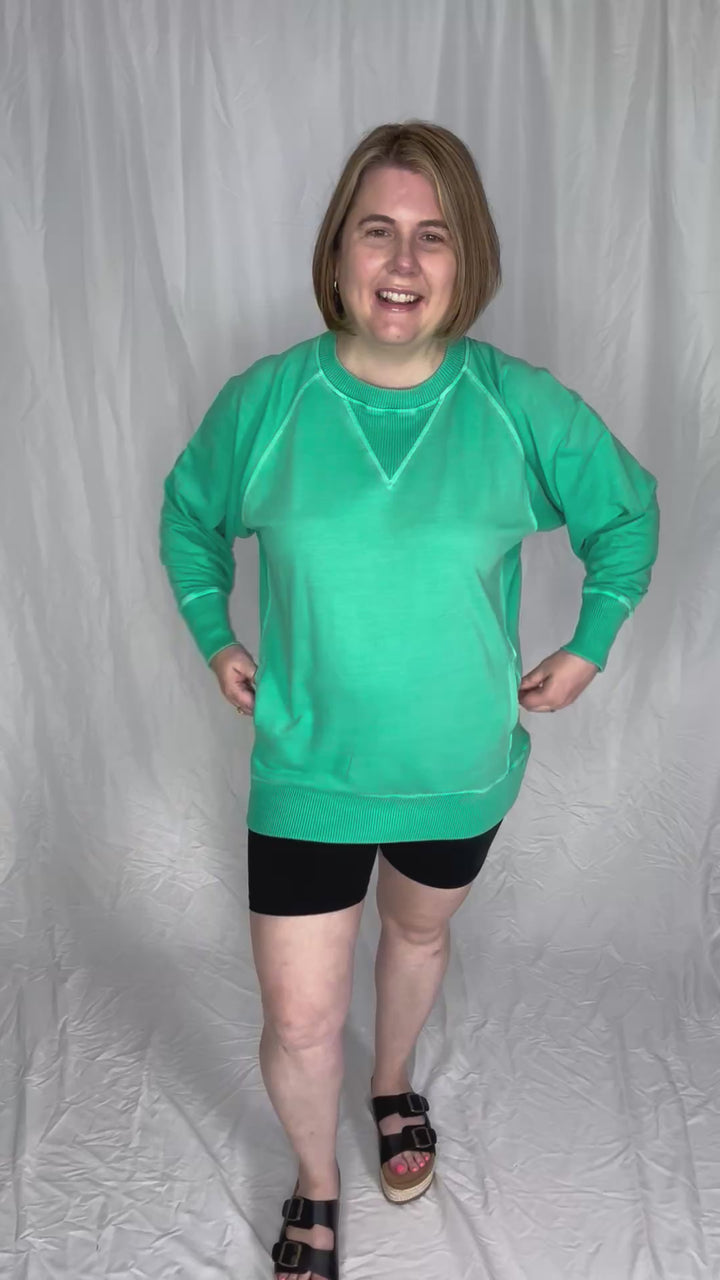 Lux French Terry Pullover- MINT-FINAL SALE