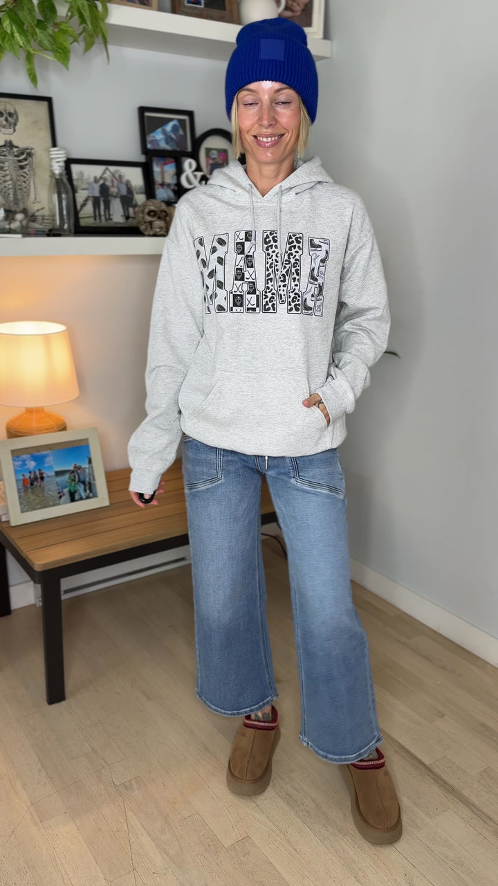Hockey Varsity Letters Hoodie- ASH GREY
