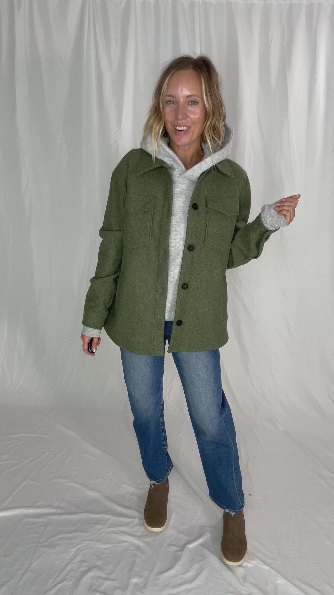 Rainier Classic Shacket- OLIVE
