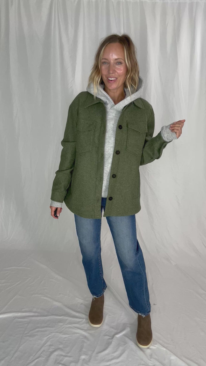 Rainier Classic Shacket- OLIVE