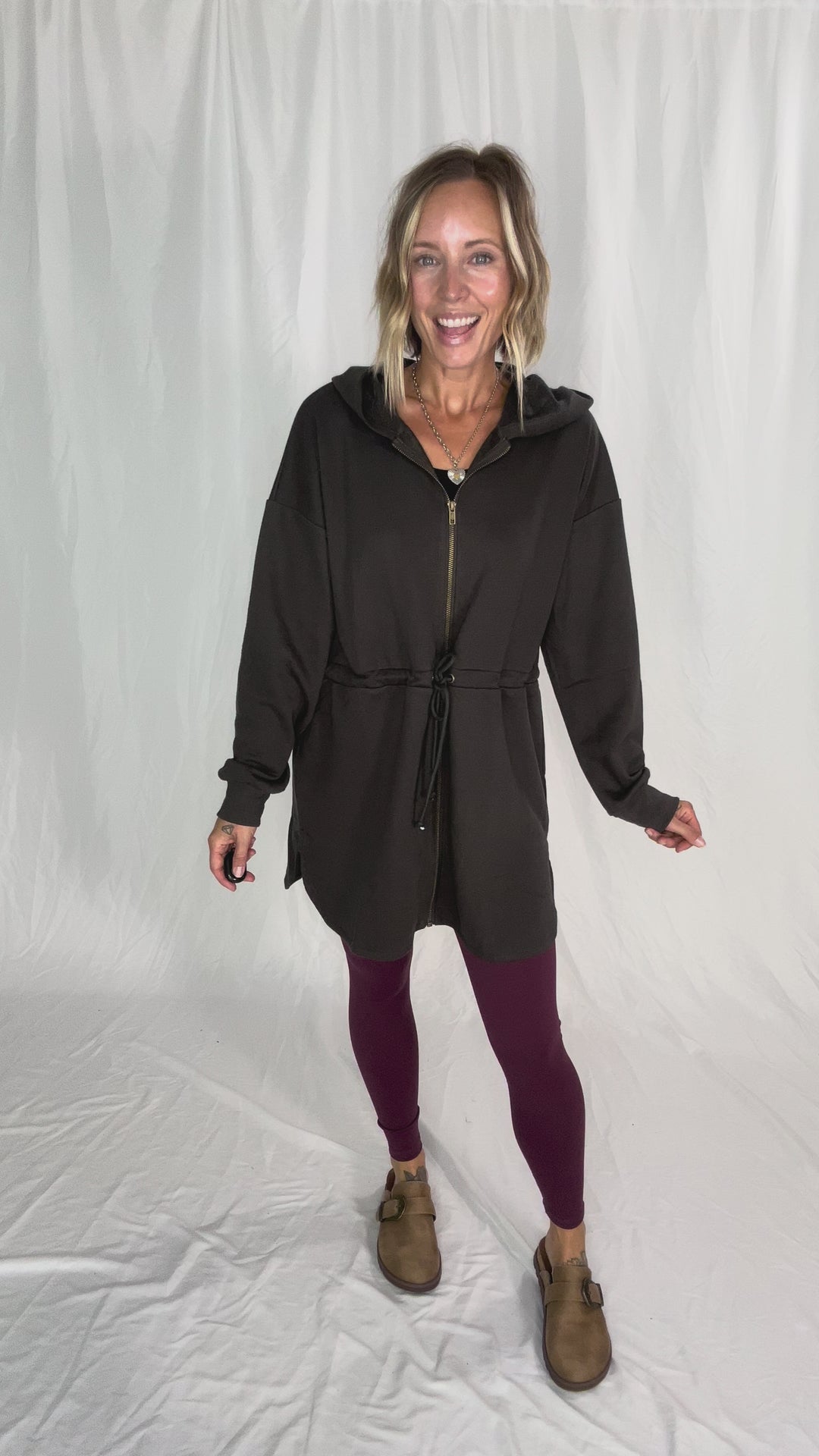 Jamee Hoodie Jacket- CHARCOAL