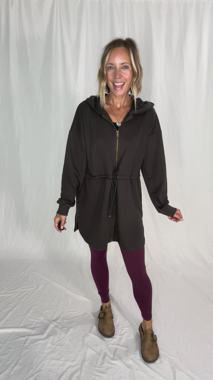 Jamee Hoodie Jacket- CHARCOAL