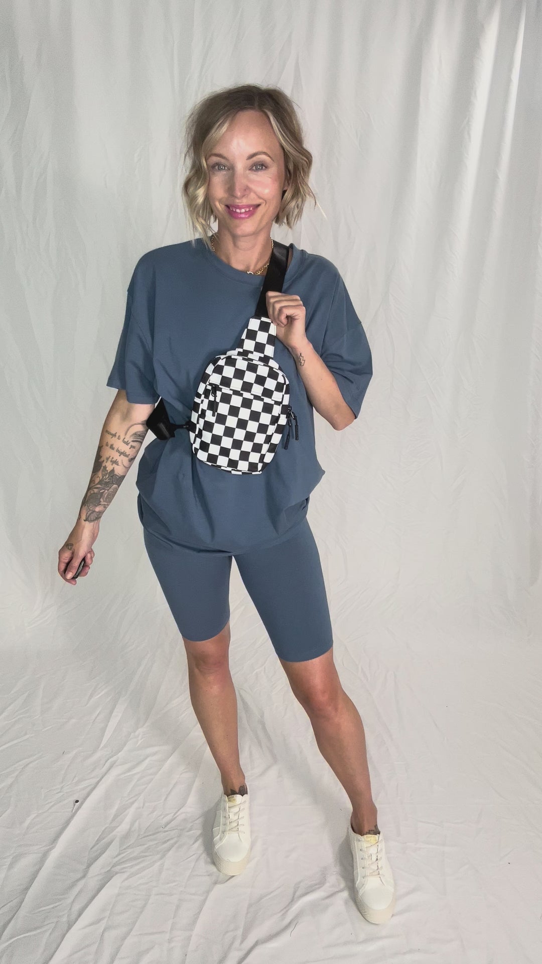 Tanner Checker Sling Bag- BLACK